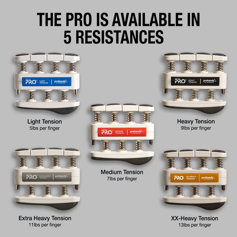 Prohands PRO Hand Exerciser, Finger Exerciser (Hand Grip Strengthener), Spring-Loaded, Finger-Piston System, Isolate and Exercise Each Finger, (11 lb Extra-Heavy Tension, Gray-Pro) - Image 5